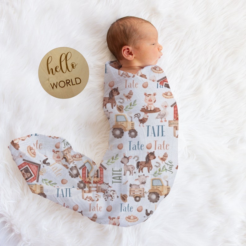 Personalized Woodland Animal Baby Blanket - Custom Name Fleece Blanket For Nursery, Boy Or Girl - View #6