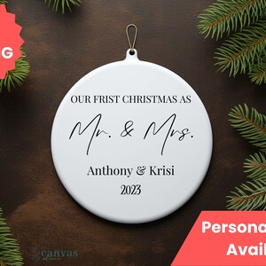First Christmas Married Ornament,  Our First Christmas Ornament, Marriage Gifts,  First Christmas Married Ornament 2023, Newlywed Gift
