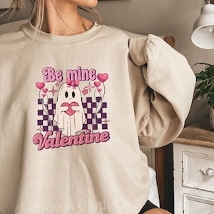 Cute Ghost Sweater, Retro Valentines Day Shirt, Boo Valentine Shirt, Spooky Valentine, Be Mine Valentines Day Sweatshirt, Be Mine Shirt