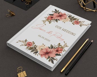 Agenda de mariage floral personnalisé : cadeau de fiançailles