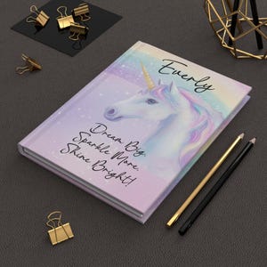 Unicorn Journal for Girls - Personalized Kids Notebook - Custom Dream Diary - Perfect Gift for Daughters - Rainbow Diary - Unique Gift Idea