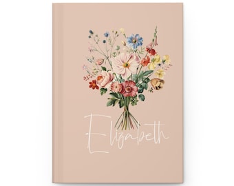 Wildblumen Notizbuch: Personalisiertes Notizbuch mit Blumenmuster