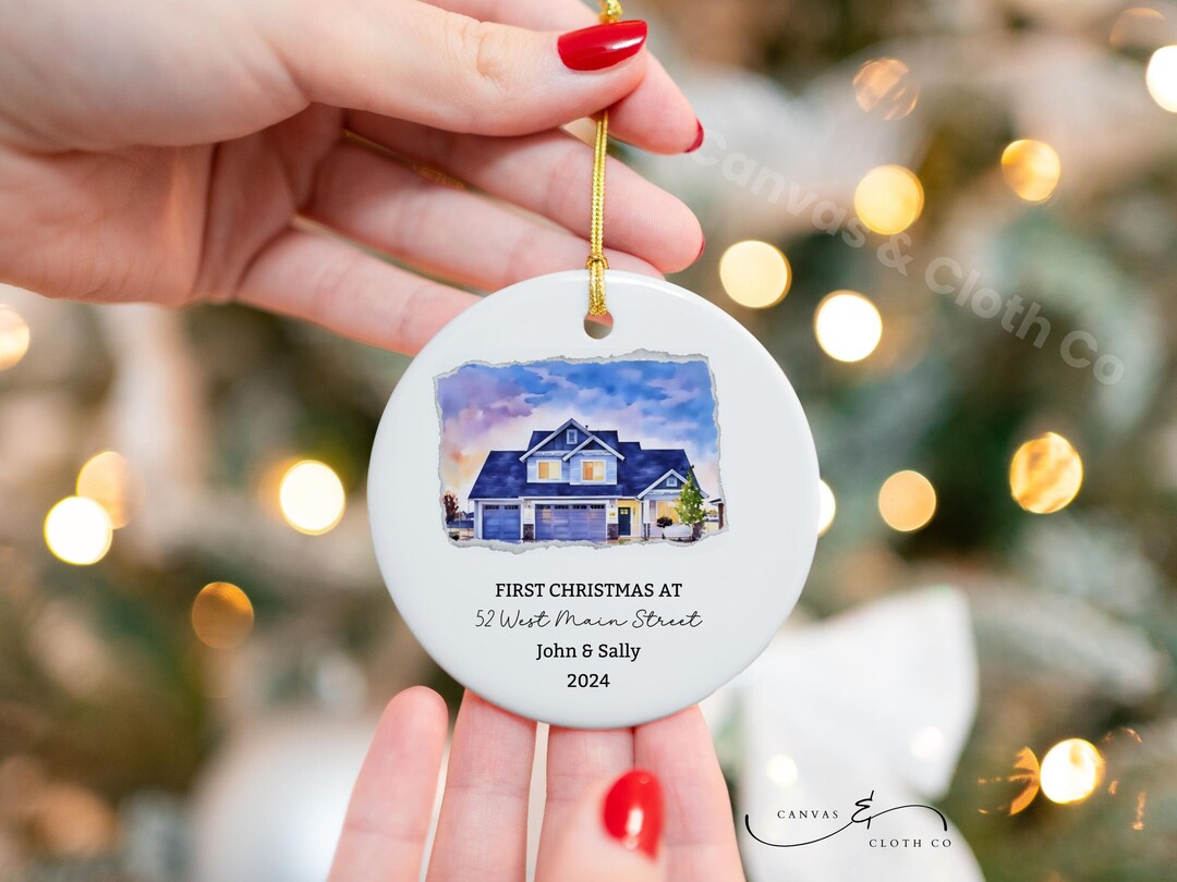 Personalized Watercolor New Home Christmas Ornament, House Photo - Etsy