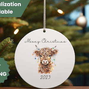 Funny Cow Ornament, Stocking Stuffer, Holiday Ornament Cow, Cow Ornaments,  Farmhouse Christmas Ornaments, Mooey Christmas Cow Ornament