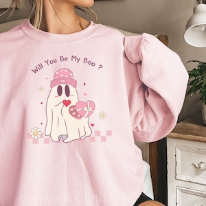 Cute Ghost Sweater, Retro Valentines Day Shirt, Boo Valentine Shirt, Spooky Valentine, Be Mine Valentines Day Sweatshirt, Be Mine Shirt
