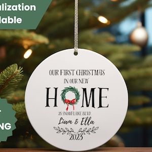 New Home Ornament, New Home Christmas Ornament 2023, Personalized New Home Christmas Ornament, Wreath New House Ornament, Tree Decoration