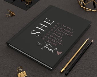 She Is Affirmations Journal - Personalized Notebook for Women - Self Care & Healing Journal - Custom Gift, Best Gift For Mom