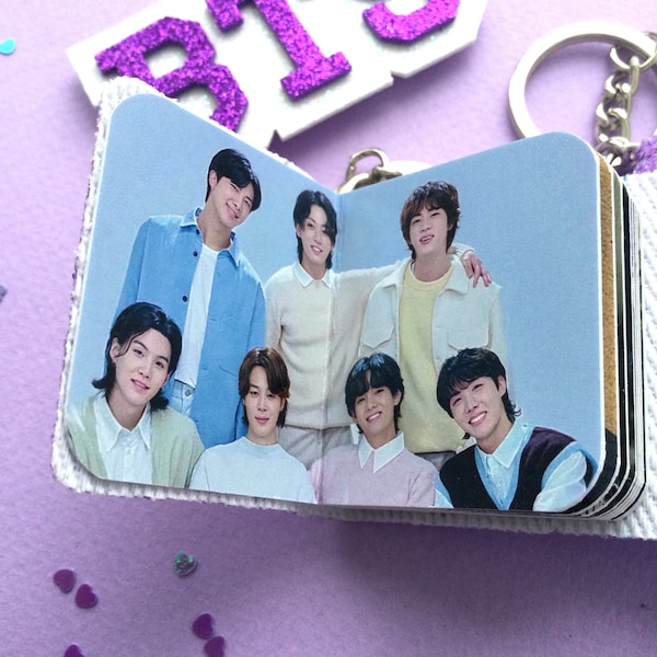 BTS OT7 Mini Photobook Keychain | Bangtan Mini Photo Album Keyring