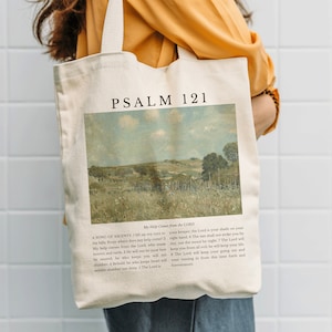 Psalm 121, Psalmen Tragetasche, Bibel Tragetasche, Christian Tragetasche, Christian Girl Geschenk, Taufe Geschenk, Sonntag Tasche, Natur Tragetasche, Kirche Tasche