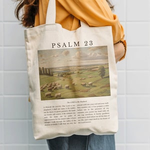 Psalm 23, Psalmen Tragetasche, Bibel Tragetasche, Christliche Tragetasche, Christliche Mädchen Geschenk, Taufe Geschenk, Christliche Geschenk, Schaf Tragetasche, Kirche Tasche
