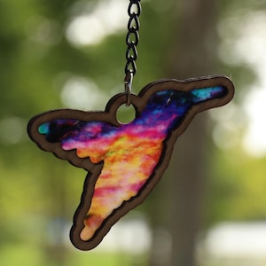 Hummingbird Suncatcher Handmade Stained Glass Effect Window Decor Colorful Bird Ornament Nature Lover Gift Sun Catcher Home Decor
