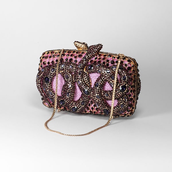 Pochette serpent en cristal