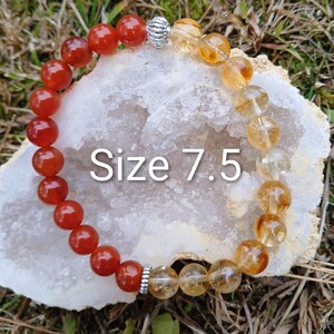 Pulsera de cornalina y citrino: Abundancia, motivación (Cuentas AAA de 8 mm) imagen 10