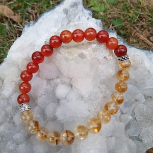 Pulsera de cornalina y citrino: Abundancia, motivación (Cuentas AAA de 8 mm) imagen 13