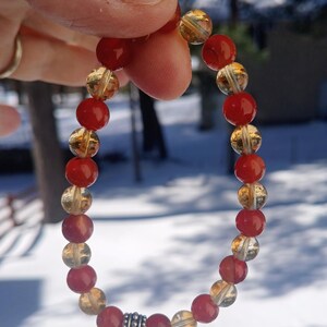 Pulsera de cornalina y citrino: Abundancia, motivación (Cuentas AAA de 8 mm) imagen 17