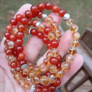 Pulsera de cornalina y citrino: Abundancia, motivación (Cuentas AAA de 8 mm) imagen 8