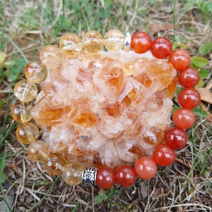 Pulsera de cornalina y citrino: Abundancia, motivación (Cuentas AAA de 8 mm) imagen 7
