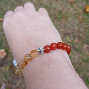 Pulsera de cornalina y citrino: Abundancia, motivación (Cuentas AAA de 8 mm) imagen 14