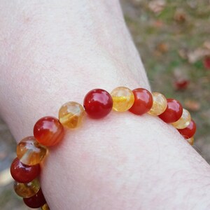 Pulsera de cornalina y citrino: Abundancia, motivación (Cuentas AAA de 8 mm) imagen 2
