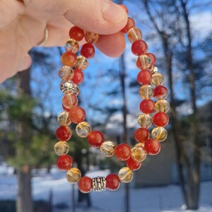 Pulsera de cornalina y citrino: Abundancia, motivación (Cuentas AAA de 8 mm) imagen 19
