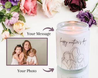 Mother's Day Gift - Personalized Candle - Create Your Own Custom Portrait Candle - Soy Candle - Customized Gift - Mother's Day