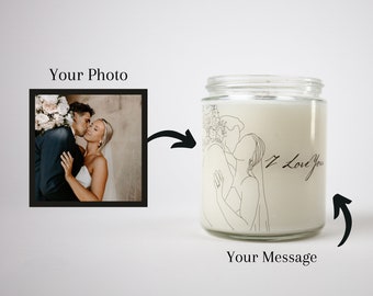 Personalized Candle - Create Your Own Custom Portrait Candle - Soy Candle - Customized Gift - Anniversary Candle - Christmas Candle