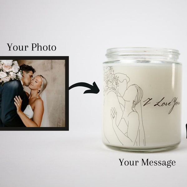 Personalized Candle - Create Your Own Custom Portrait Candle - Soy Candle - Customized Gift - Sentimental Candle