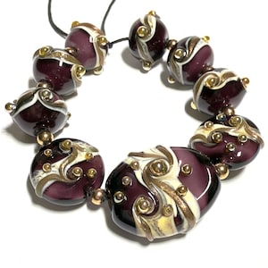 Handmade Lampwork Glass Bead Set, Artisan Beads, Unique Batch for Jewelry Making