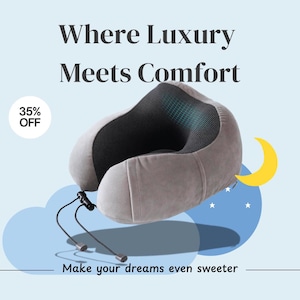 Travel Pillow for Airplane, Travel Neck Pillow, Breathable Comfortable Memory Foam Neck Pillow