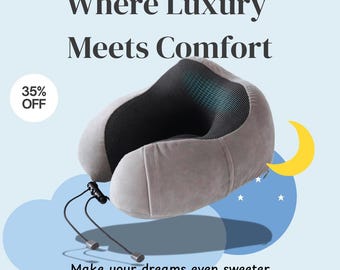 Almohada de viaje para avión, almohada cervical de viaje, almohada cervical de espuma viscoelástica transpirable y cómoda.