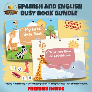 Bilingual English Spanish Busy Book: Toddler Learning Binder (PDF Download)