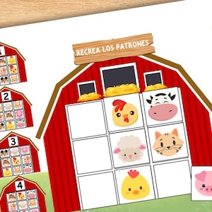 Recreate the Pattern Spanish Busy Book Printable Spanish Quiet Book Montessori Homeschool Resources for Preschool Kids Learning Materials