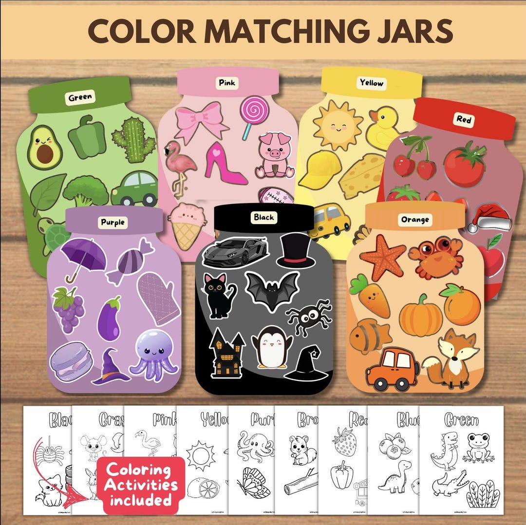 Color Matching Activity Printable for Kids Color Sorting Game ...