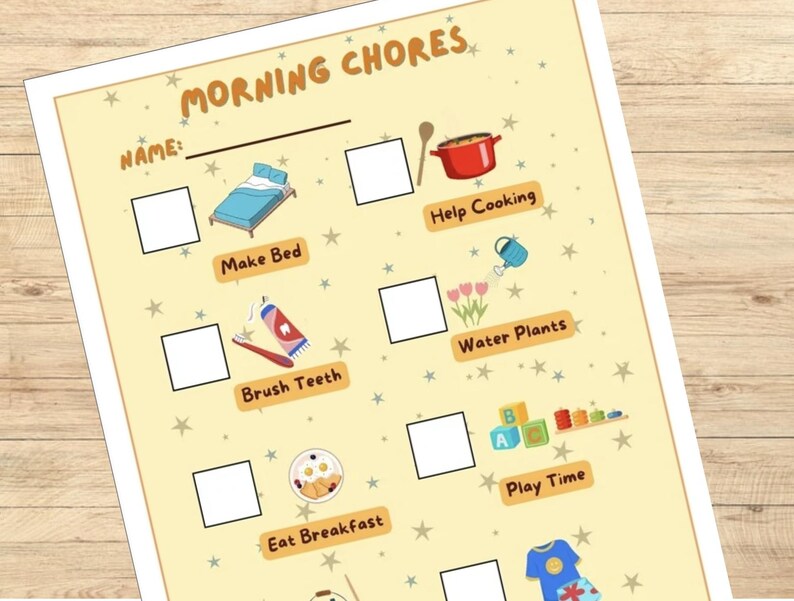 Kids Chore Chart Printable Daily Routine Printable Daily Rhythm