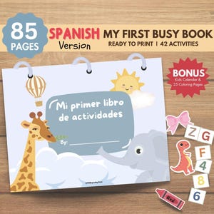 Spanish Busy Book Printable, Spanish Quiet Book, Montessori Homeschool Resources, Preschool Kids Learning Materials, Educational Printables