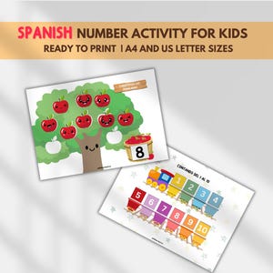 Counting Practice Spanish Busy Book Printable Spanish Quiet Book Montessori Homeschool Resources for Preschool Kids Learning Materials