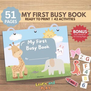 Kids Learning Busy Book: 47 Preschool Activities (Digital Download)