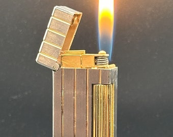 dunhill　ピンバッチ　ゴシック　A3096 Dunhill Lighter- Unique- Silver Lines with Cigar Burner