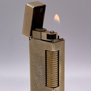 Dunhill Rollagas WORKING Vintage Gold Plated Barley Pattern Lighter late 1970’s