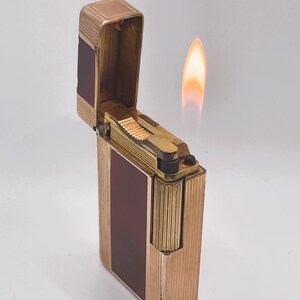 S.T. DUPONT Vintage WORKING Lighter L1 BR Large Caramel Laque de Chine & Rose Gold Windsor