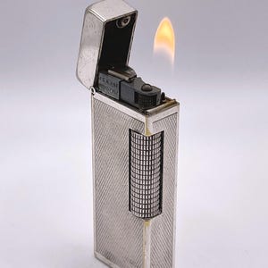 Dunhill Rollagas WORKING Vintage Lighter in Silver Plated Barley Design 1953-1956