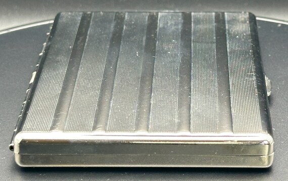Vintage Silver Tone Metallic Vertical Striped Pat… - image 2