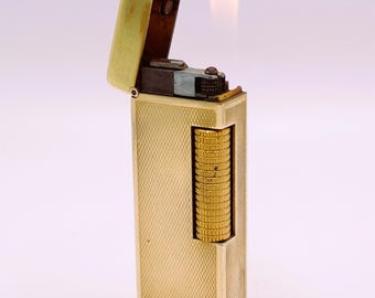 Dunhill Rollagas WORKING Vintage Lighter in a Gold Plated Barley Design 1960’s