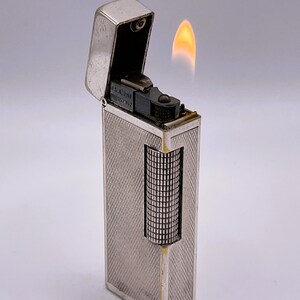Dunhill Rollagas WORKING Vintage Lighter in Silver Plated Barley Design 1956-1960