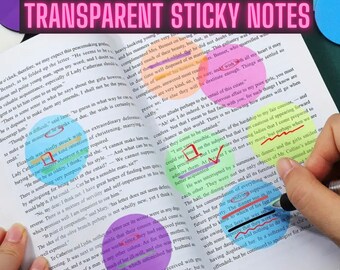Transparent Sticky Notes, Clear Sticky Tabs, Translucent Book Marker Page Flags Stickers, Bible Journaling,Office School Study Supplies 200p