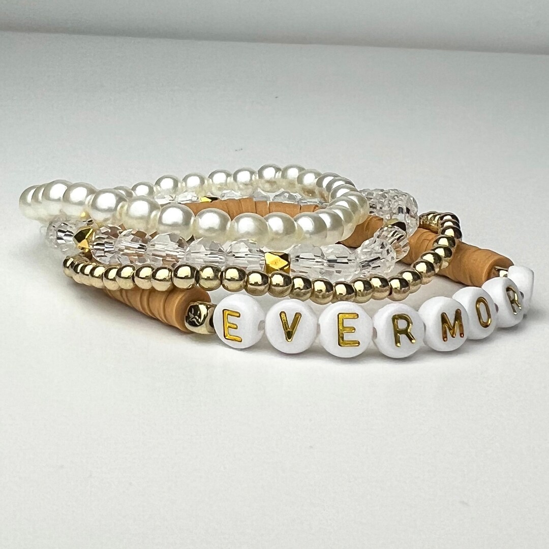 Evermore Stacked Bracelet Albuminspired Jewelry Elastic Etsy