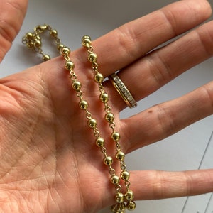 Vintage 18kt Yellow Gold Ball & Chain Necklace