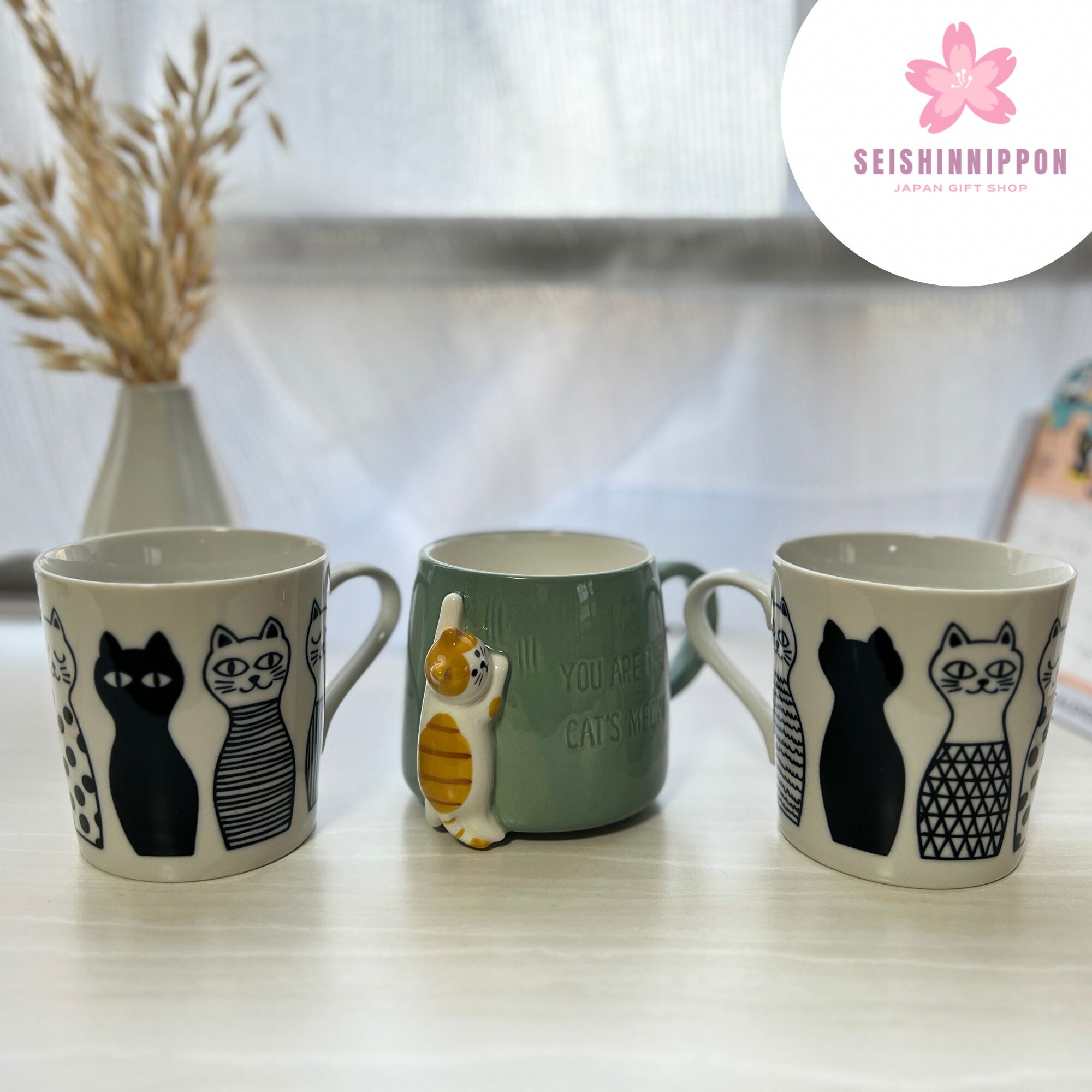 Jifoow Cat Mugs Set of 4 Stackable Ceramic Cute Cat Coffee Mug Set Gifts  for Cat Lovers,Funny Coffee…See more Jifoow Cat Mugs Set of 4 Stackable