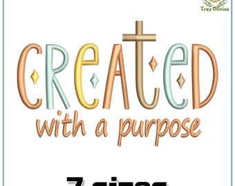 Created with a Purpose Machine Embroidery Design, Christian embroidery, Church, Jesus Christ, Prayer 4x4 pes dst hus jef