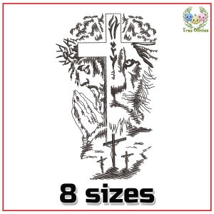 Lion Of Judah art, machine embroidery design, Christian cross with Jesus Christ, light stitch 4x4 pes dst hus jef